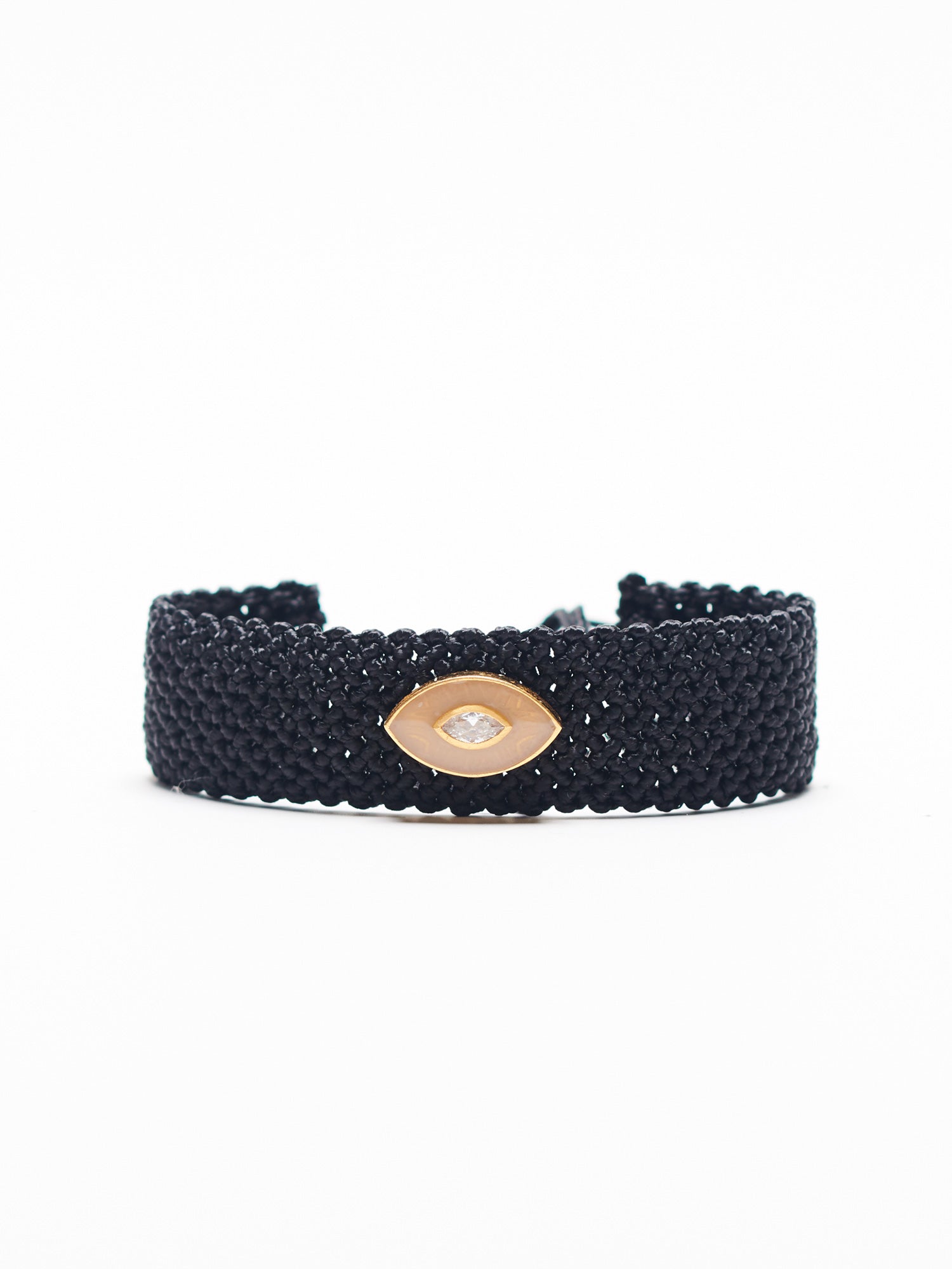 MIRA HANDLOOMED BRACELET LATTE ENAMELED