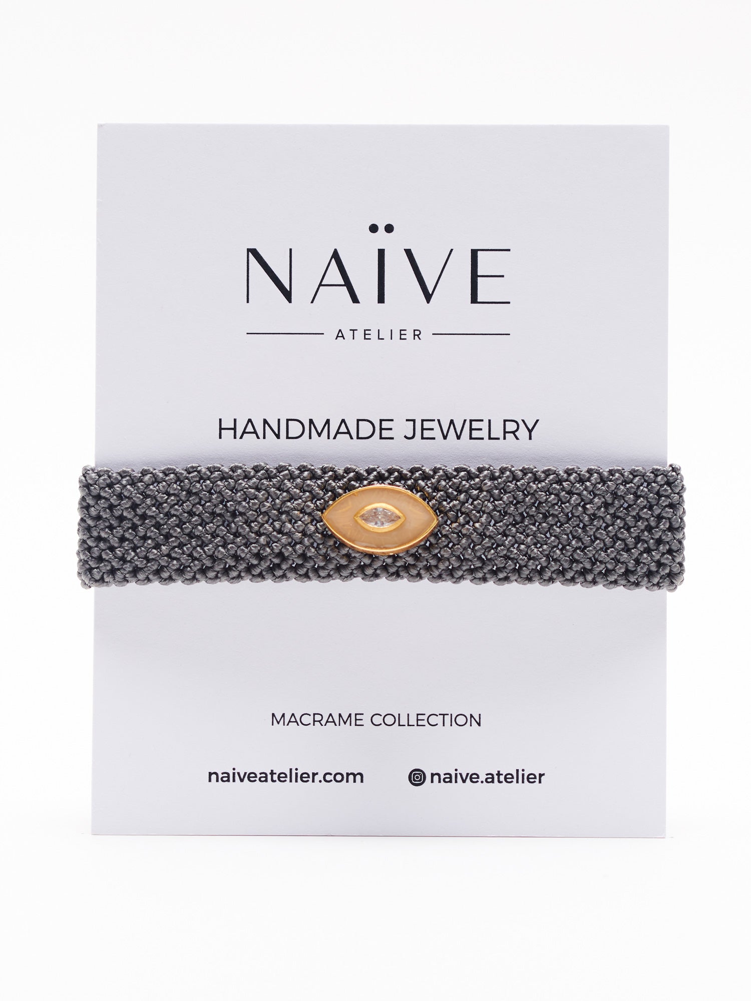 MIRA HANDLOOMED BRACELET LATTE ENAMELED