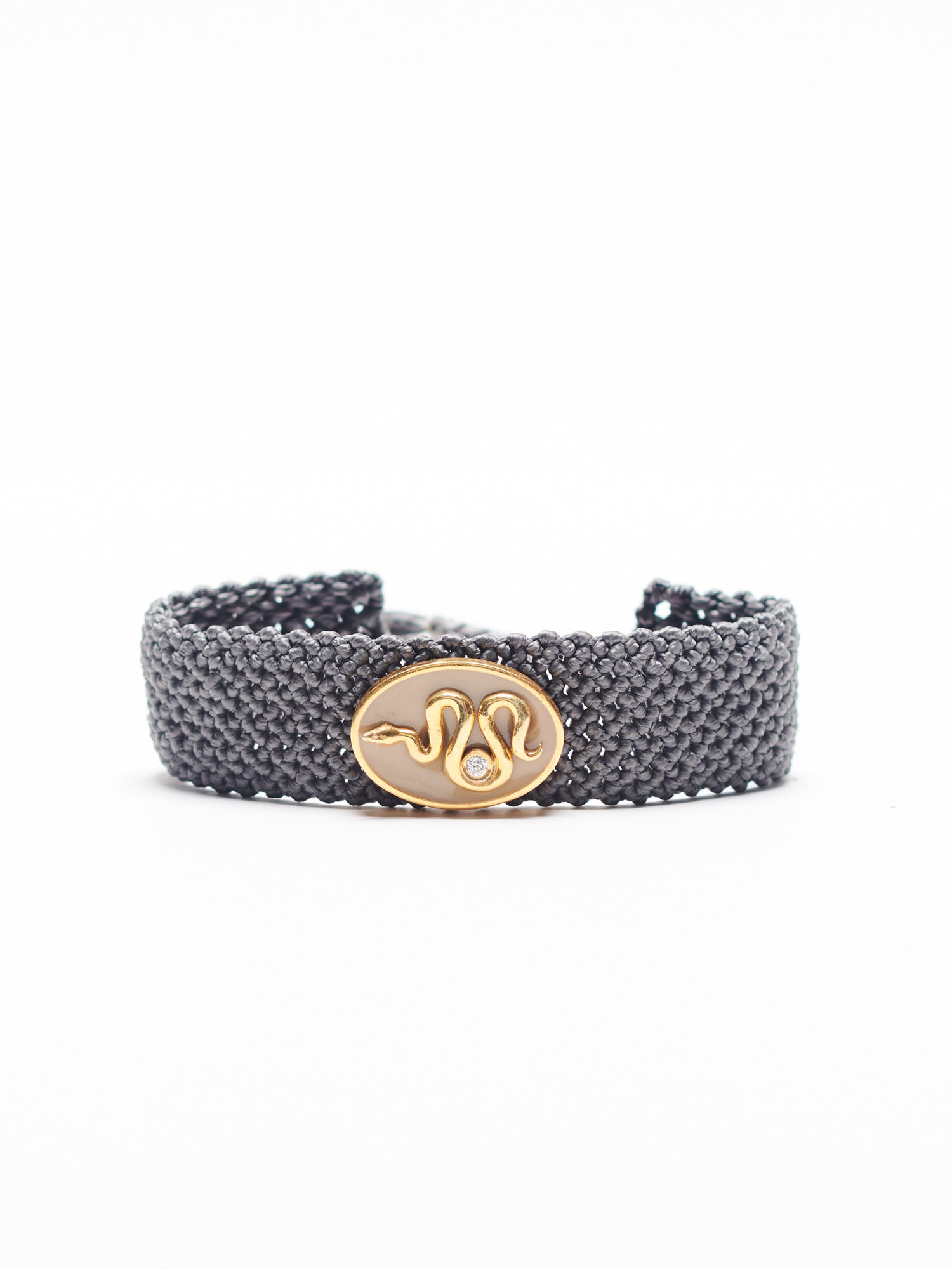 NERIDA HANDLOOMED BRACELET LATTE ENAMELED