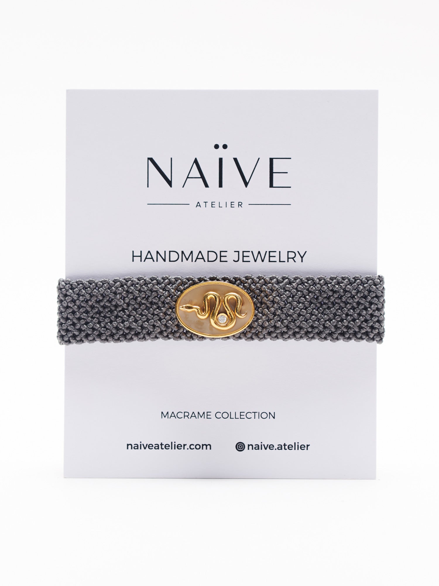 NERIDA HANDLOOMED BRACELET LATTE ENAMELED