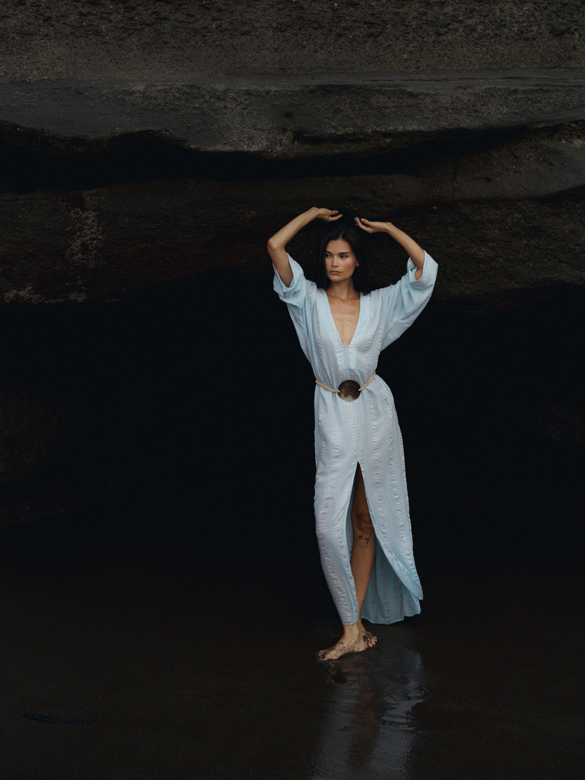 SEDEF DERİ KEMERLİ MARISSA KAFTAN